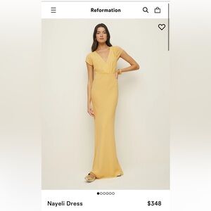NWT Reformation Nayeli Dress in color Sunshine size 4. Never worn.